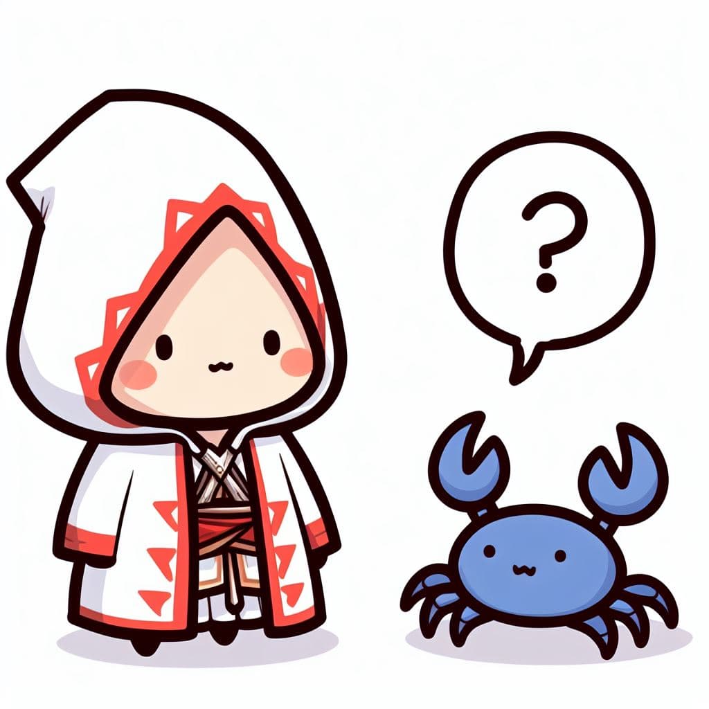 Cartoon of a white mage attempting to converse with a crab